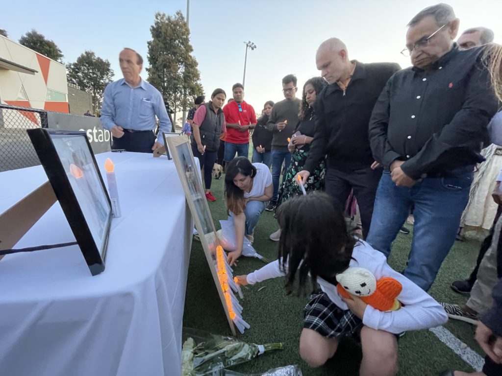 Tears and Tribute: Hundreds gather to honour memories of Pratibha, Anvi, Jatin, Vivek and Vihaan 21 Community Vigil for Daylesford incident victims; Image Source: The Australia Today
