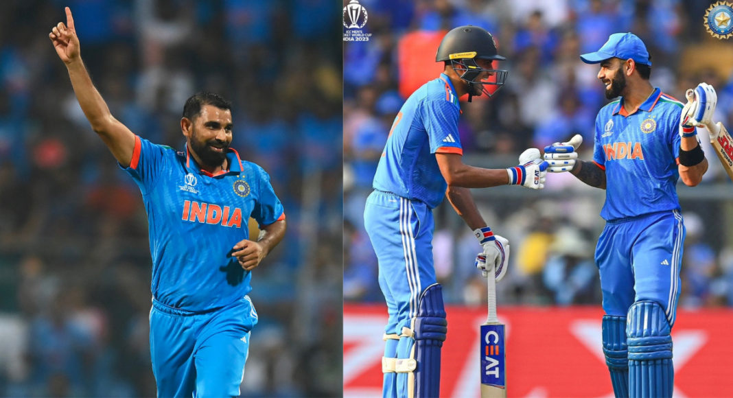 India beat Sri Lanka at ICC World Cup 2023; Image Source @BCCI India beat Sri Lanka at ICC World Cup 2023; Image Source: @BCCI