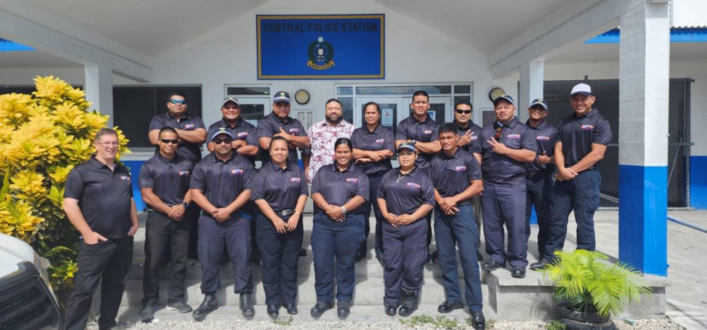 AFP Sergeant Nigel Wood and Mr. Enoka Feterika with the NPF Team 1 2