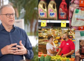 PM Anthony Albanese, Coles and Woolies; Image Source: The Australia Today