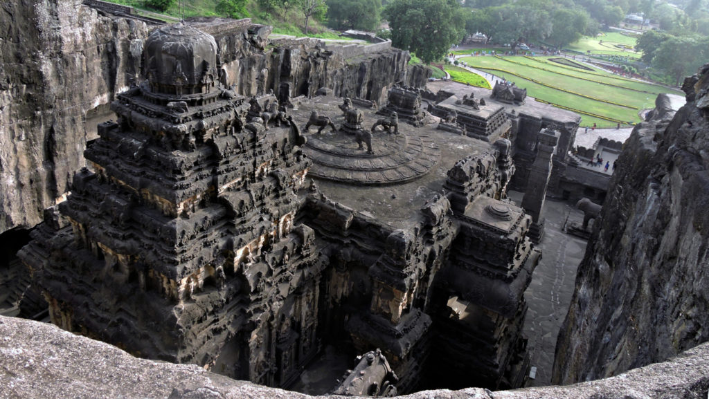 Panoramic view of Kailash Temple Ellora 6