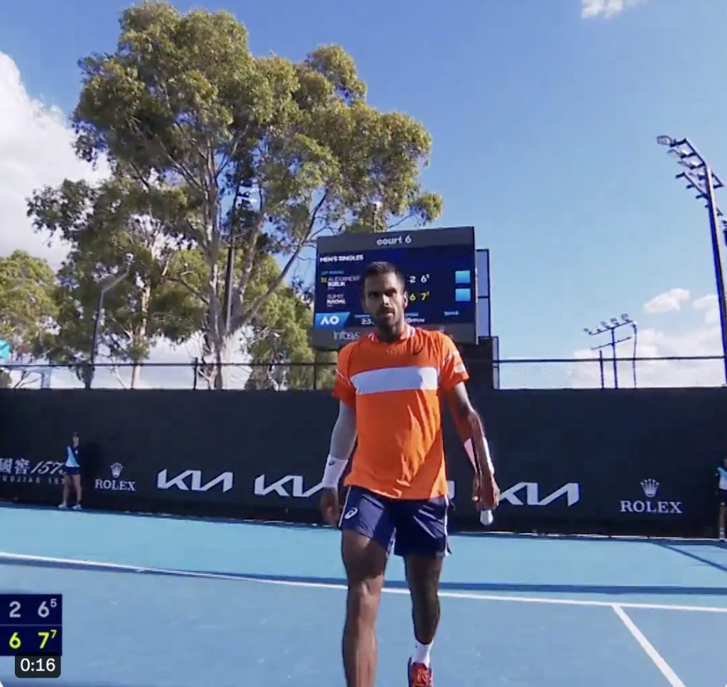 India's Sumit Nagal at Australian Open 2024; Image Source: The Australia Today