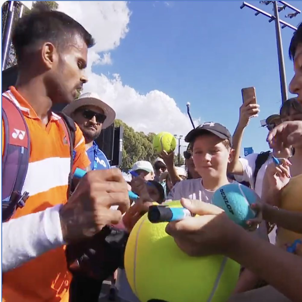 India's Sumit Nagal at Australian Open 2024; Image Source: The Australia Today