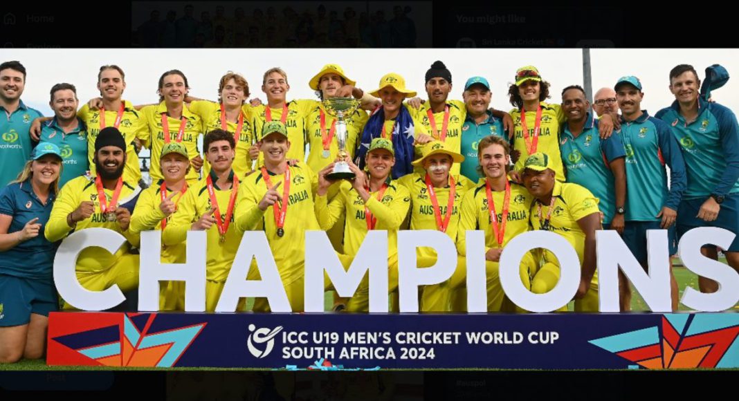 Australia win Cricket World Cup U19 defeating India; Image Source- @ICC X:Twitter