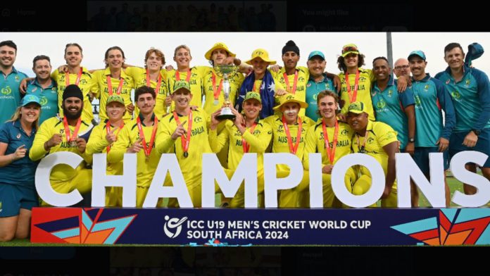 Australia win Cricket World Cup U19 defeating India; Image Source- @ICC X:Twitter