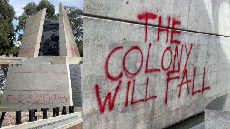 “Criminal damage”: Vandalisation of war memorial in Canberra strongly condemned