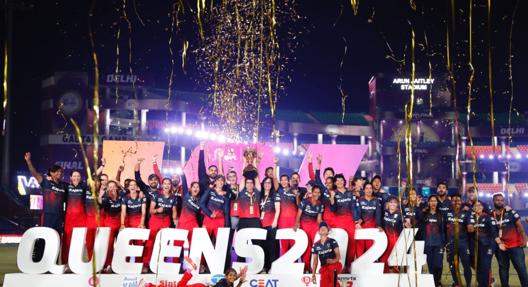 TATA WPL: Royal Challengers Bangalore being crowned as Champions-Queens; Image Source; x:Twitter @WPLt20