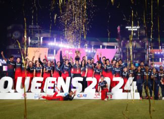 TATA WPL: Royal Challengers Bangalore being crowned as Champions-Queens; Image Source; x:Twitter @WPLt20