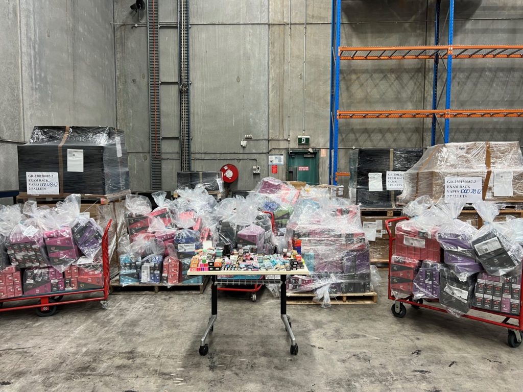 Sydney vapes seized; Image Source; ABF