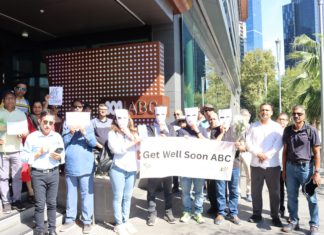 Flowers for Fairness: Australian Hindus Stand Up Against ABC’s Alleged ‘Hinduphobia and Biased Reporting’ Australian Hindus Stand Up Against ABC's Alleged 'Hinduphobia and Biased Reporting'; Image Source: The Australia Today
