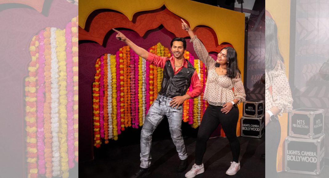 Dhwani Desai with Varun Dhawan Wax Figure