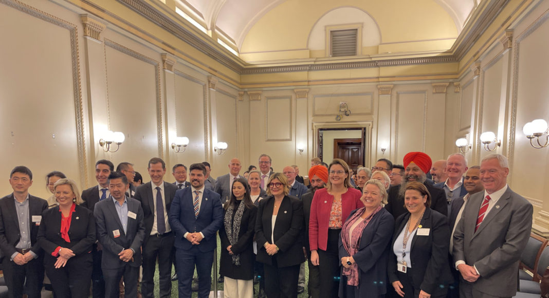 Minister for Small Business with community leaders at Multicultural business grant anouncement; Image Source: The Australia Today
