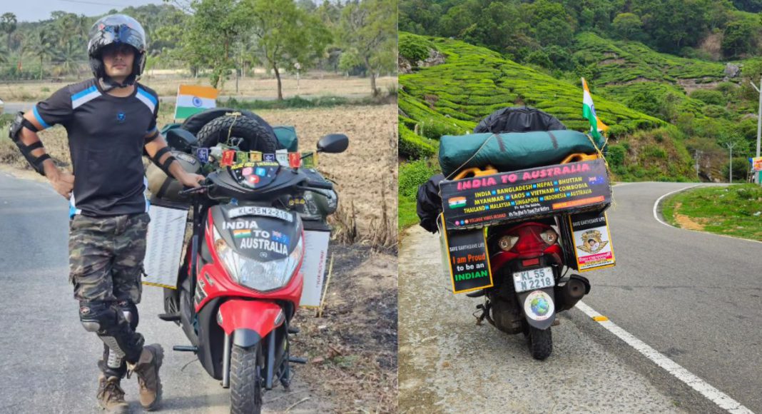 Image: Kerala man embarks on extraordinary scooter journey from India to Australia (Source: Irshad - Instagram)
