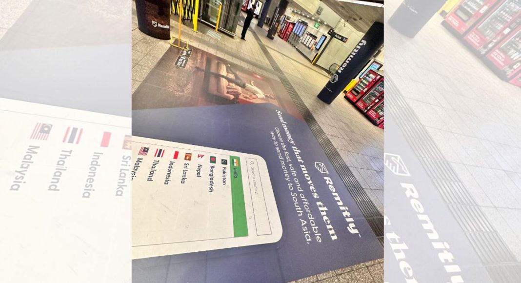 Image: An advertisement by the global money transfer service, Remitly, at Parramatta, NSW (Source: Facebook - IIS)
