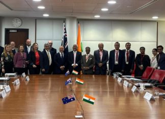 India-Australia ECTA Joint Committee, led by Mr Sunil Barthwal, Commerce Secretary and Mr George Mina, Deputy Secretary Department of Foreign Affairs and Trade: Image Source: Supplied