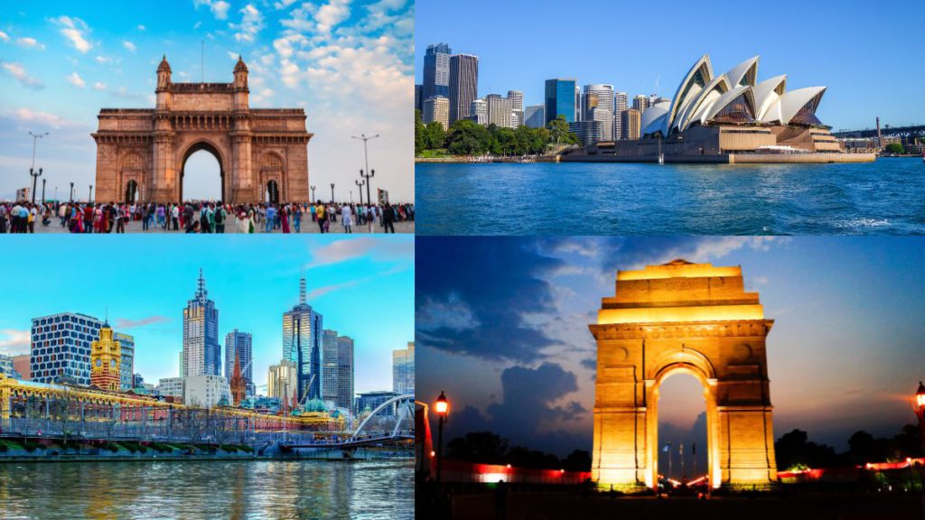Mumbai, Sydney, Delhi and Melbourne Skyline: Image Source @CANVA