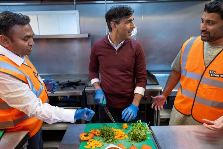 British Prime Minister Rishi Sunak volunteers with Go Dharmic to support global compassion initiatives