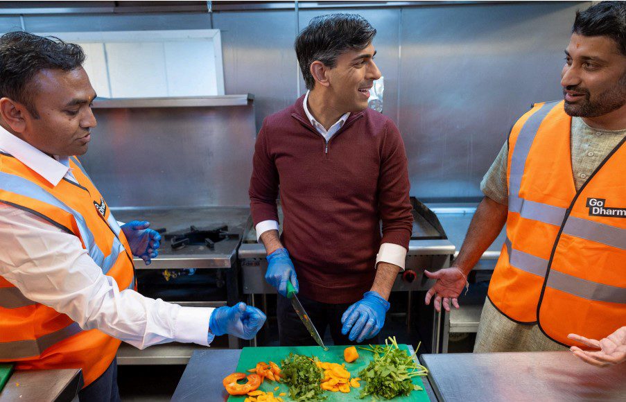 BRITISH PM RISHI SUNAK VOLUNTEERS WITH GO DHARMIC; Image Source: Supplied