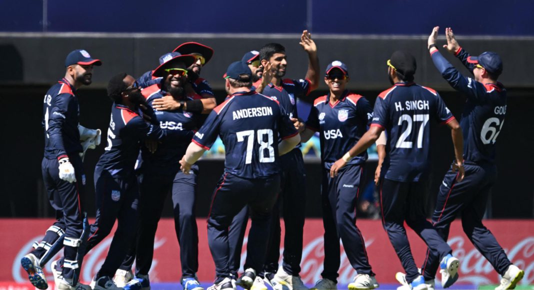 USvsPak T20 World Cup match; Image Source: X @T20WorldCup