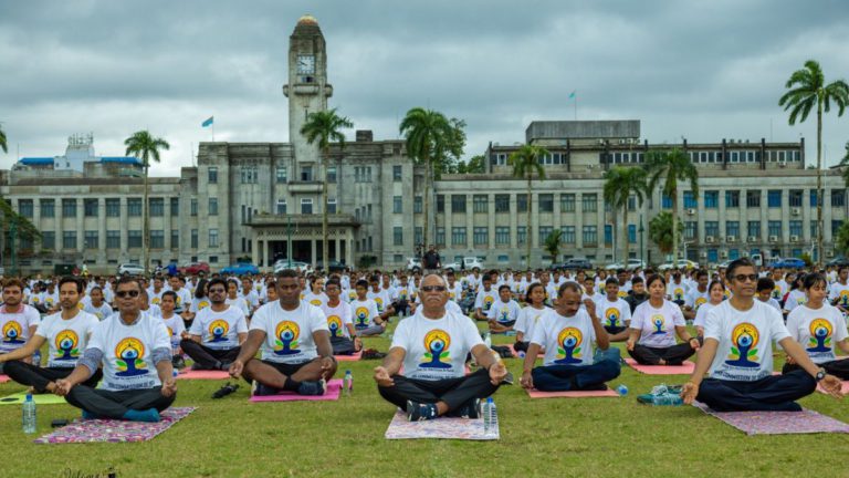 Fiji’s Prime Minister Rabuka leads hundreds in celebrating International Yoga Day