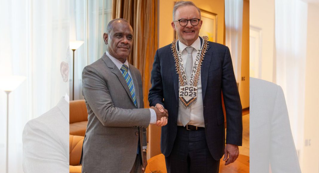 Image: Anthony Albanese MP, Prime Minister of Australia, welcomed Jeremiah Manele, Prime Minister of Solomon Islands to Canberra on 26 June 2024 (Source: X)