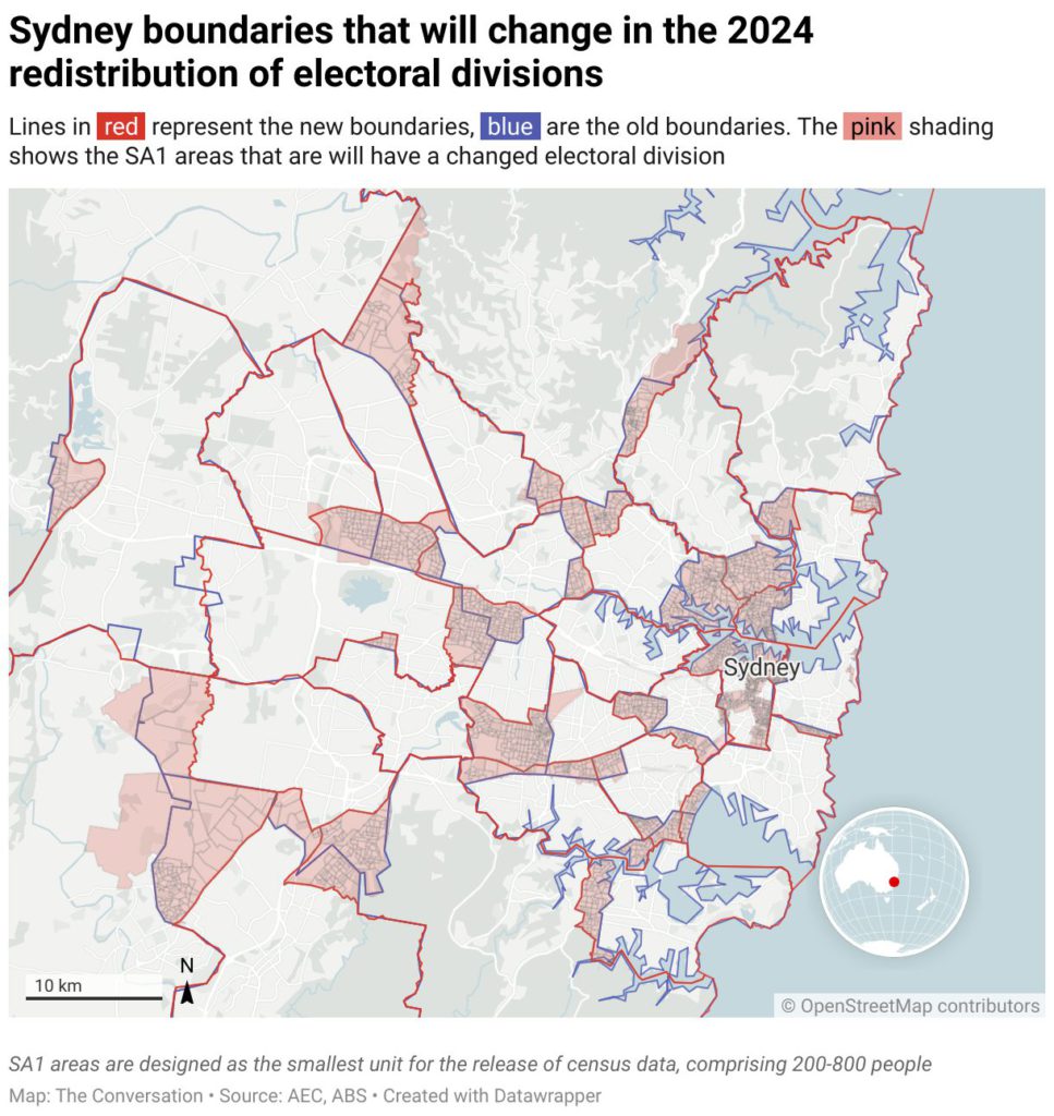 sydney boundaries that will change in the 2024 redistribution of electoral divisions 52