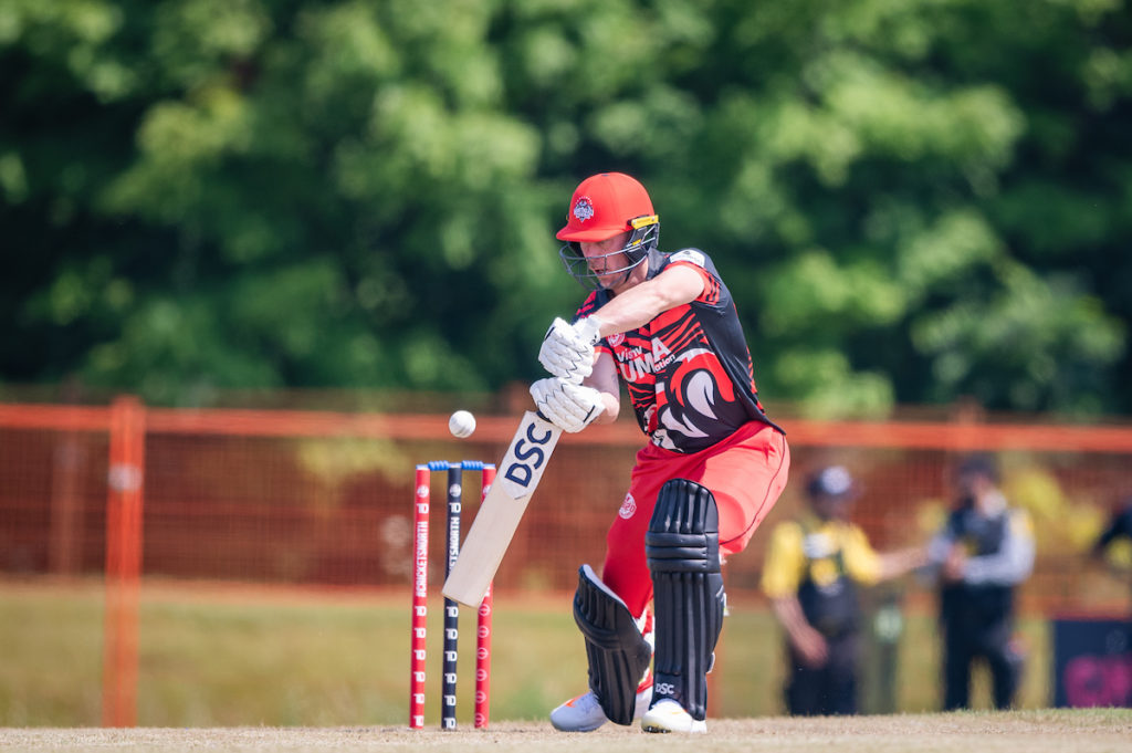 Chris Lynn of Montreal Tigers bats during GT20 Canada 1