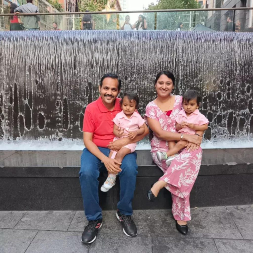 Poonam Runwal, second from right, and her surviving daughter have been discharged from hospital. Credit- Poonam Runwal:Facebook