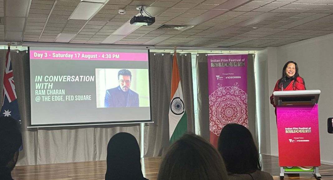 Ram Charan at IFFM 2024; Image Source- The Australia Today