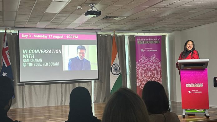 Ram Charan at IFFM 2024; Image Source- The Australia Today