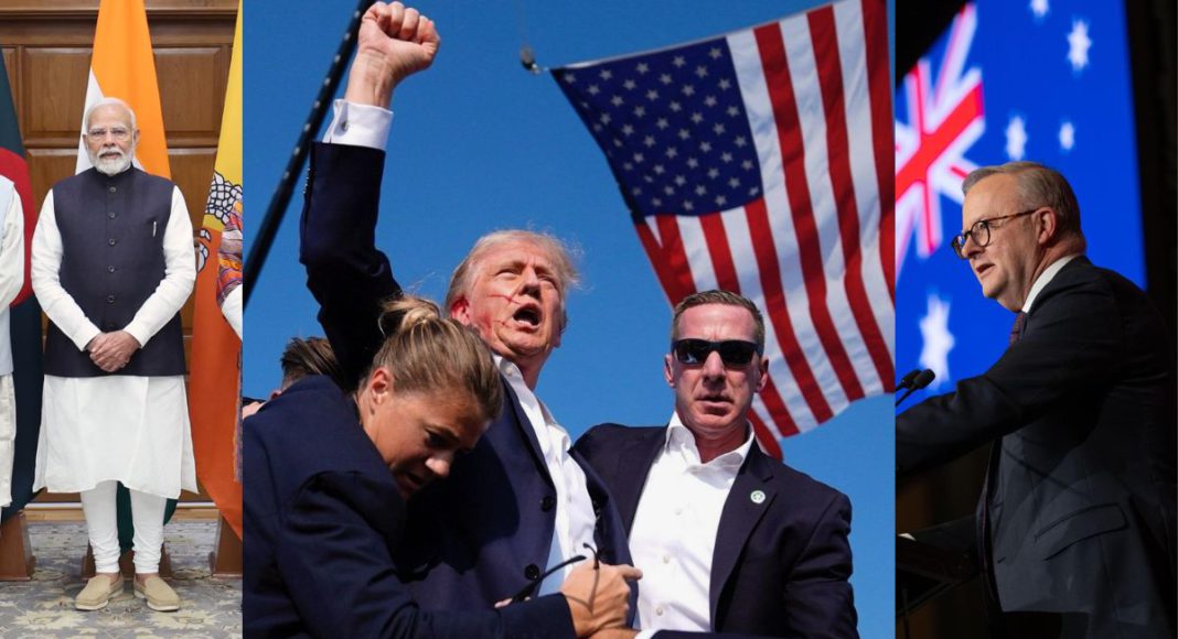 Image: India's PM Narendra Modi, Former US President Donald Trump, and Australia's PM Anthony Albanese (Source: X)