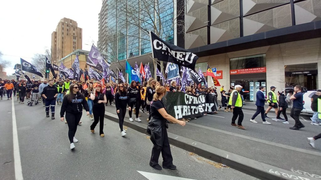 CFMEU Protest; Image Source- X:Twitter @motorcymick
