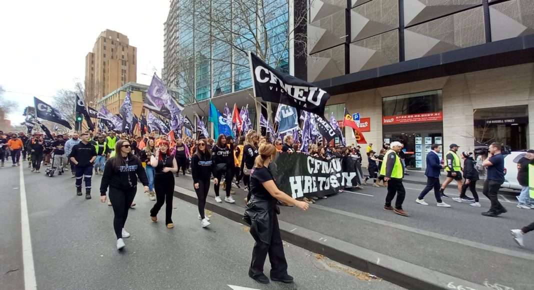 CFMEU Protest; Image Source- X:Twitter @motorcymick