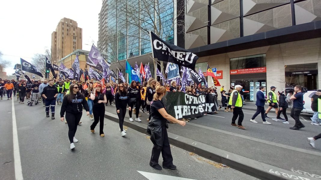 CFMEU Protest; Image Source- X:Twitter @motorcymick