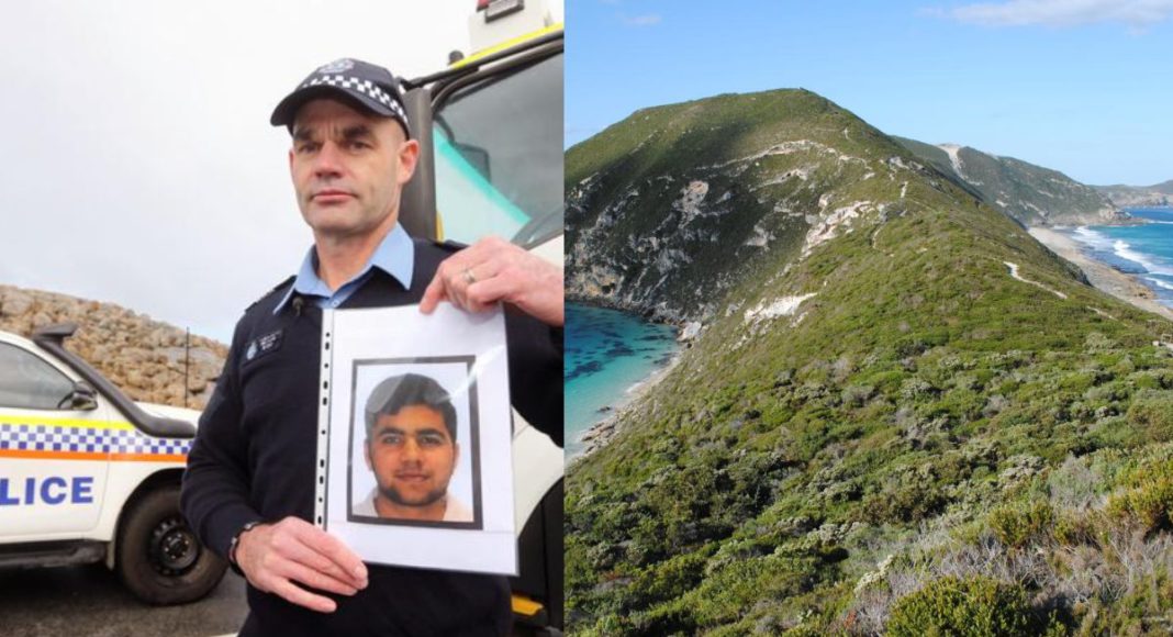 Image: Albany police Sergeant Vaughan Mackay with a picture of the missing man. (Credit: Laurie Benson) thewest.com.au and Albany Torndirrup National Park (Source: WA Govt) Image: Albany police Sergeant Vaughan Mackay with a picture of the missing man. (Credit: Laurie Benson) thewest.com.au and Albany Torndirrup National Park (Source: WA Govt)