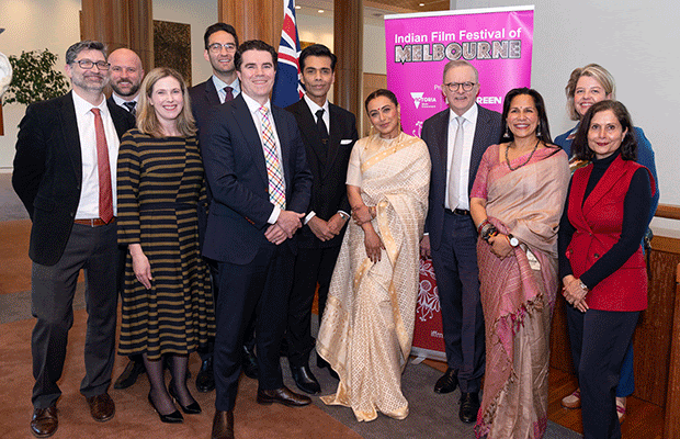 IFFM 2024: Celebrating Indian Cinema Rani Mukerji Unveils 'Yash Chopra Commemorative Stamp' at Australian Parliament 1 unnamed 1