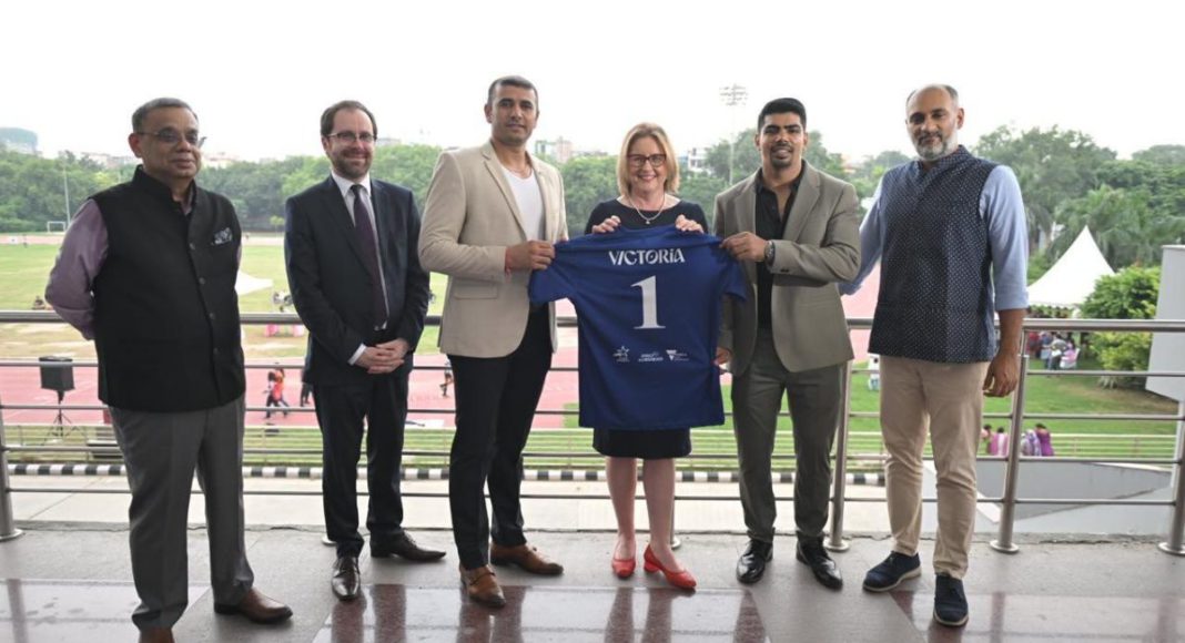 Image: Premier Jacinta Allan at announcement about the Pro Kabaddi League (PKL) (Source; Supplied) Premier Jacinta Allan at announcement about the Pro Kabaddi League (PKL): Image Source; Supplied