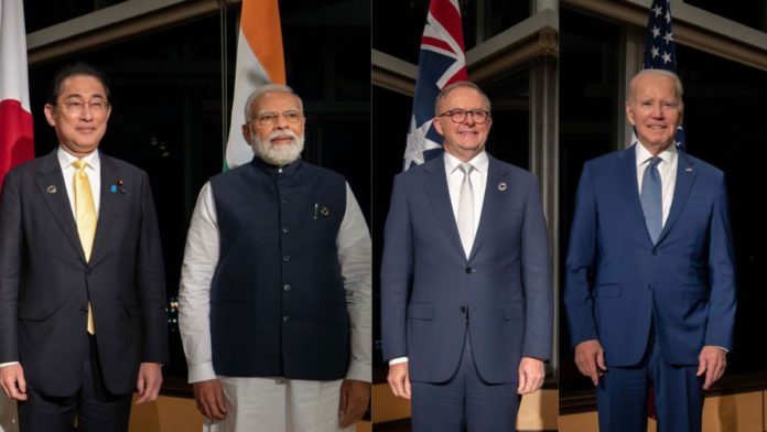 Image: Quad ledaers Prime Minister Kishida Fumio of Japan, Prime Minister Narendra Modi of India, Prime Minister Anthony Albnaese of Australia, and President Joe Biden of the United States (Source: Deptt of PM Australia)