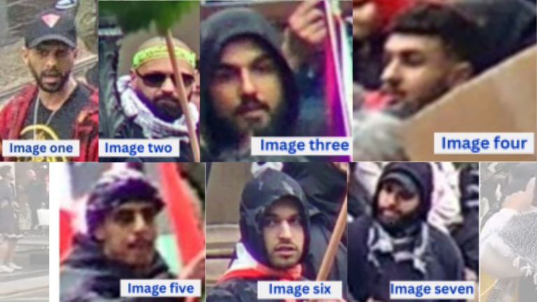 AFP searching for seven men in connection with display of suspected Prohibited Symbols, including Hezbollah flag