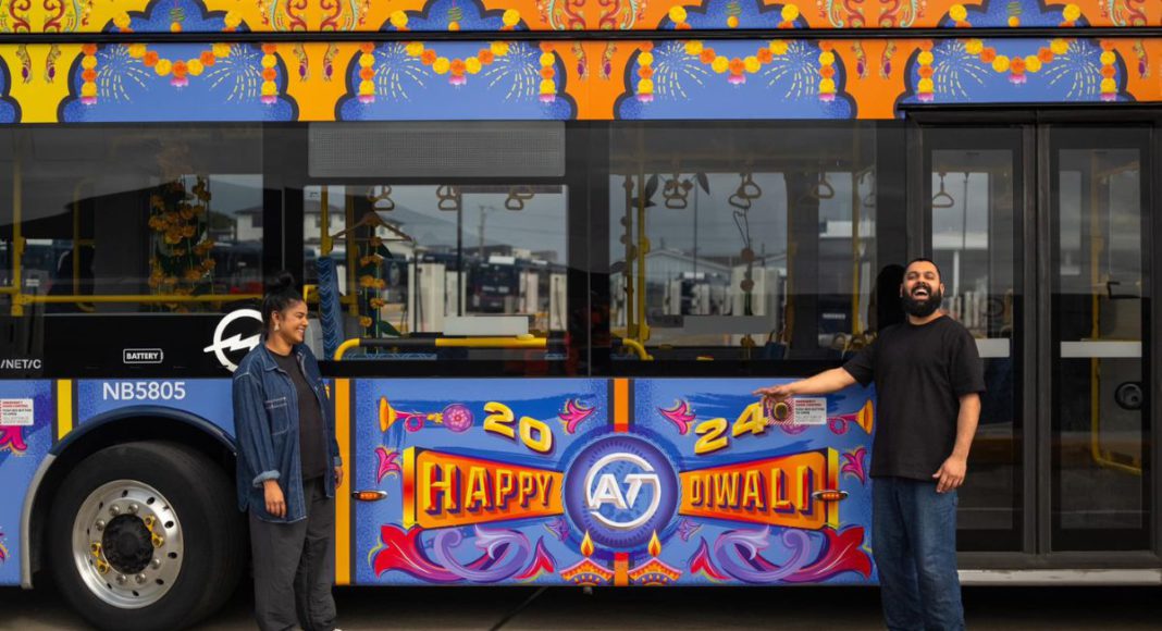 Image: Shiv Narandas and Jaishree (Jai) Pancha (Source: Auckland Transport - Facebook)