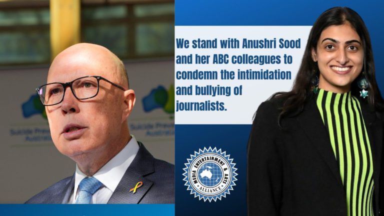 Media union “appalled” by Dutton’s “intimidation” and ABC’s “silence” in Anushri Sood incident