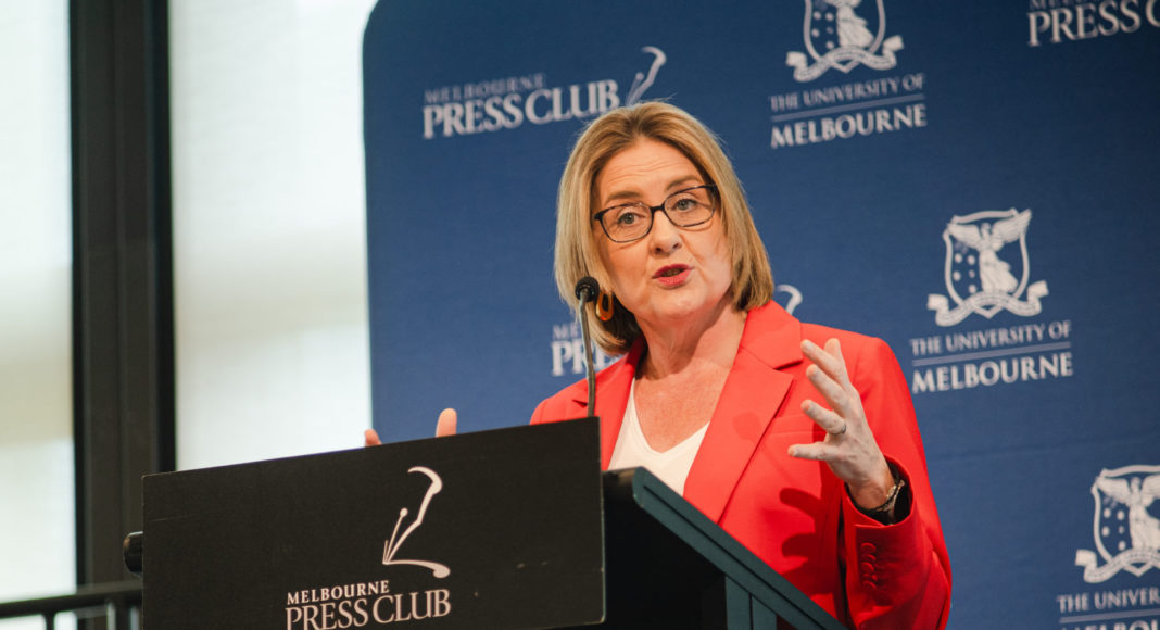 Premier Jacinta Allan at Melbourne Press Club event; Image Source: Emily Kulich/MPC