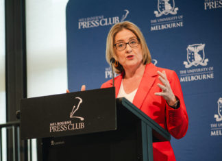Premier Jacinta Allan at Melbourne Press Club event; Image Source: Emily Kulich/MPC