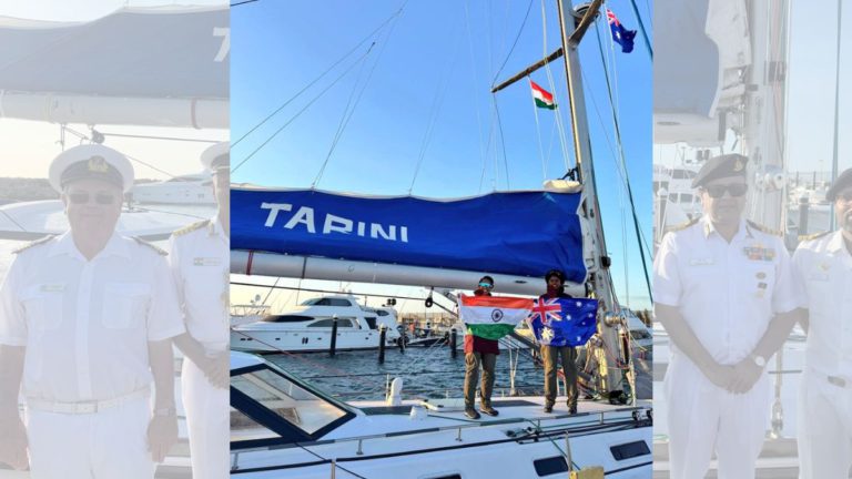 INSV Tarini led by two Indian women naval officers arrives in Australia