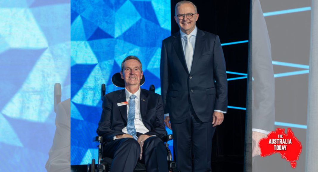 2025 Australian of the Year, Neale Daniher AO with PM Anthony Albanese; Image Source: Supplied