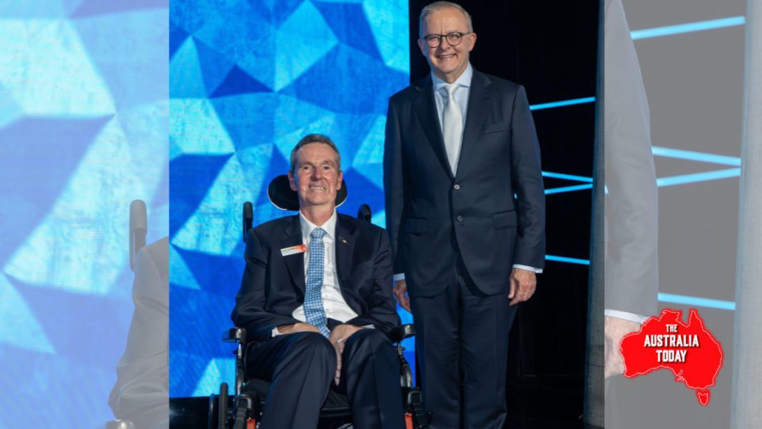 2025 Australian of the Year, Neale Daniher AO with PM Anthony Albanese; Image Source: Supplied