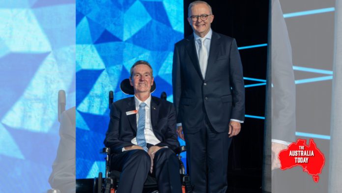 2025 Australian of the Year, Neale Daniher AO with PM Anthony Albanese; Image Source: Supplied