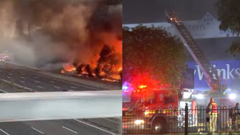 Melbourne fires under investigation as suspicious after major blazes close roads