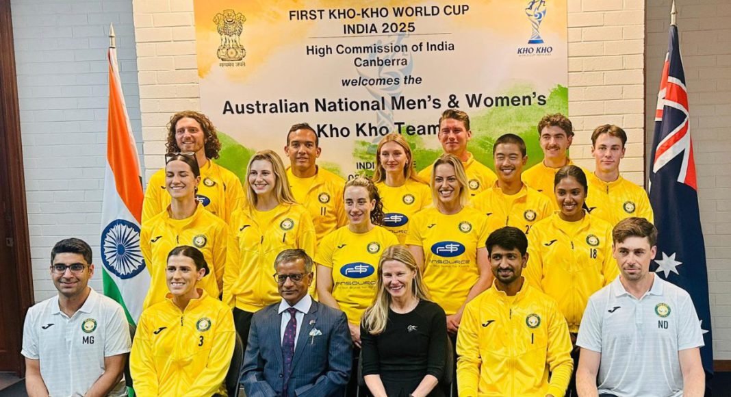 Image: The High Commissioner of India hosted an elegant high tea today for the Australian men’s and women’s Kho Kho teams (Source: X)