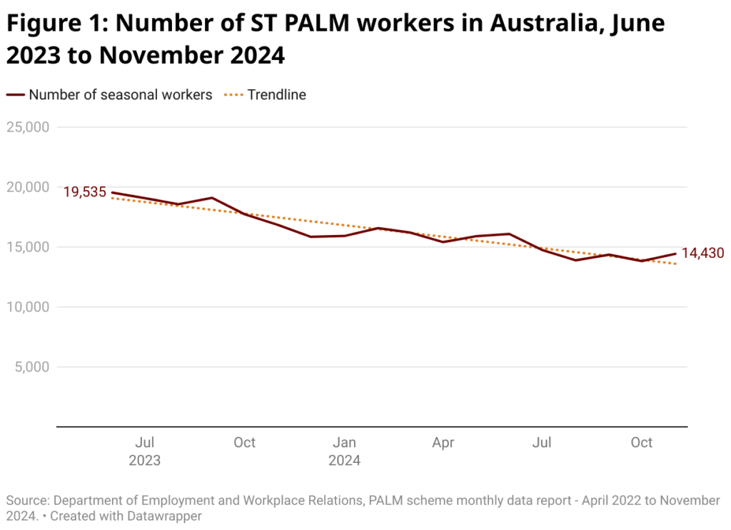 span style font size 20px font family merriweather figure 1 number of st palm workers in australia june 2023 to november 2024 span 1